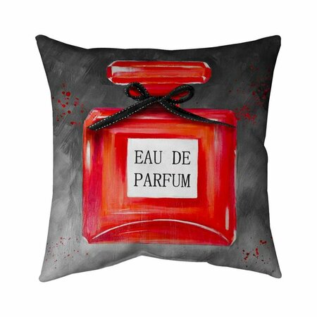 FONDO 26 x 26 in. Perfume Red Bottle-Double Sided Print Indoor Pillow FO3335933